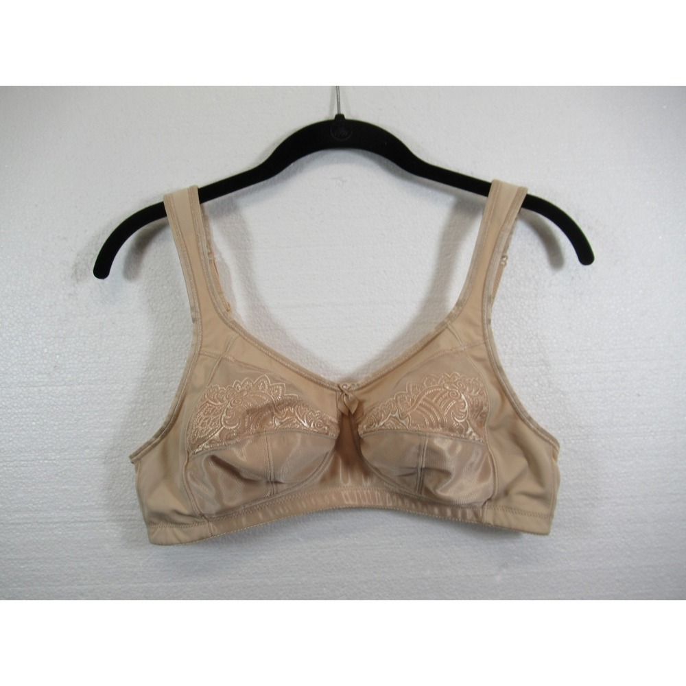 Amoena Isadora Mastectomy Bra 38A Beige Wireless Breast Form Pocket 0948